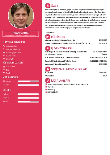 Hukuk Sekreteri Cv Örnekleri cv indir